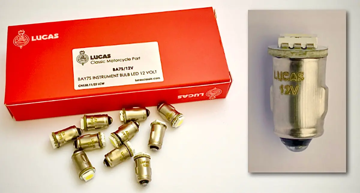 Gen Lucas Classic Motorcycle Led Instrument Warning Bulb 12V Ba7s Bsa Triumph 1