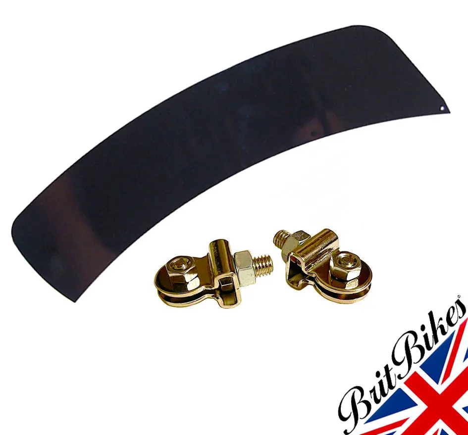 Classic Motorbike Front Number Plate Blade & Fixings - Gloss Black - Uk Made 1