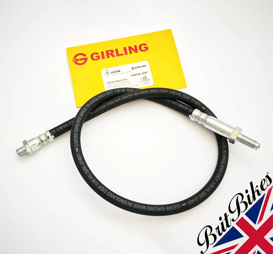 Genuine Girling Front Brake Hose 28” Norton Commando Pre Mk3 06-3507 1