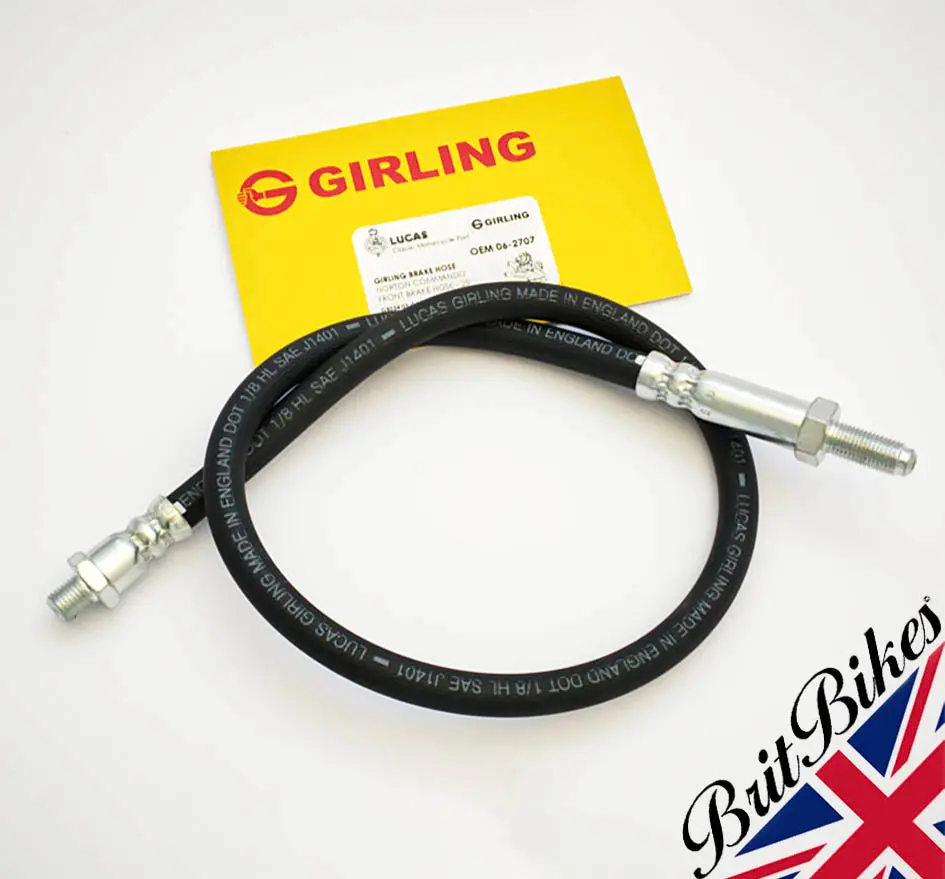 Genuine Girling Front Brake Hose 25” Norton Commando (1972-74) Lockheed 06-2707 1
