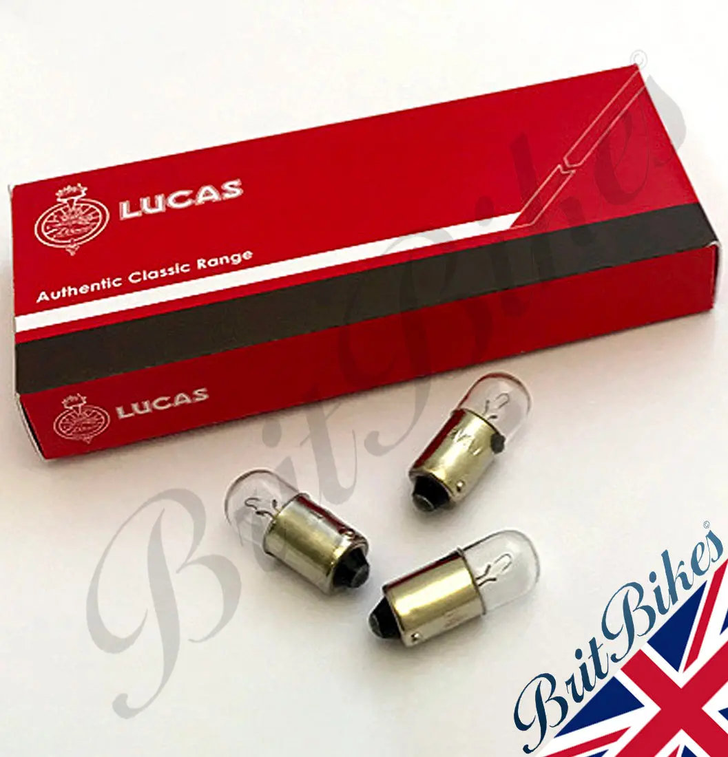Genuine Lucas Motorcycle Pilot Light Bulb 12V 4W Ba9s Llb233t - Choose Qty 2