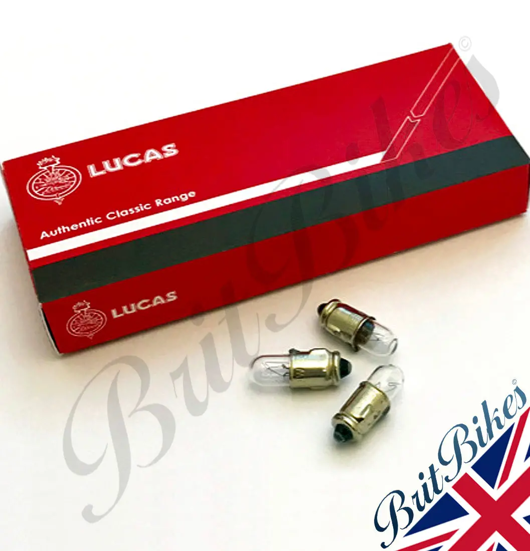 Genuine Lucas Motorcycle Warning Light Instrument Bulb 12V 1.2W Ba7s - Llb281t 1