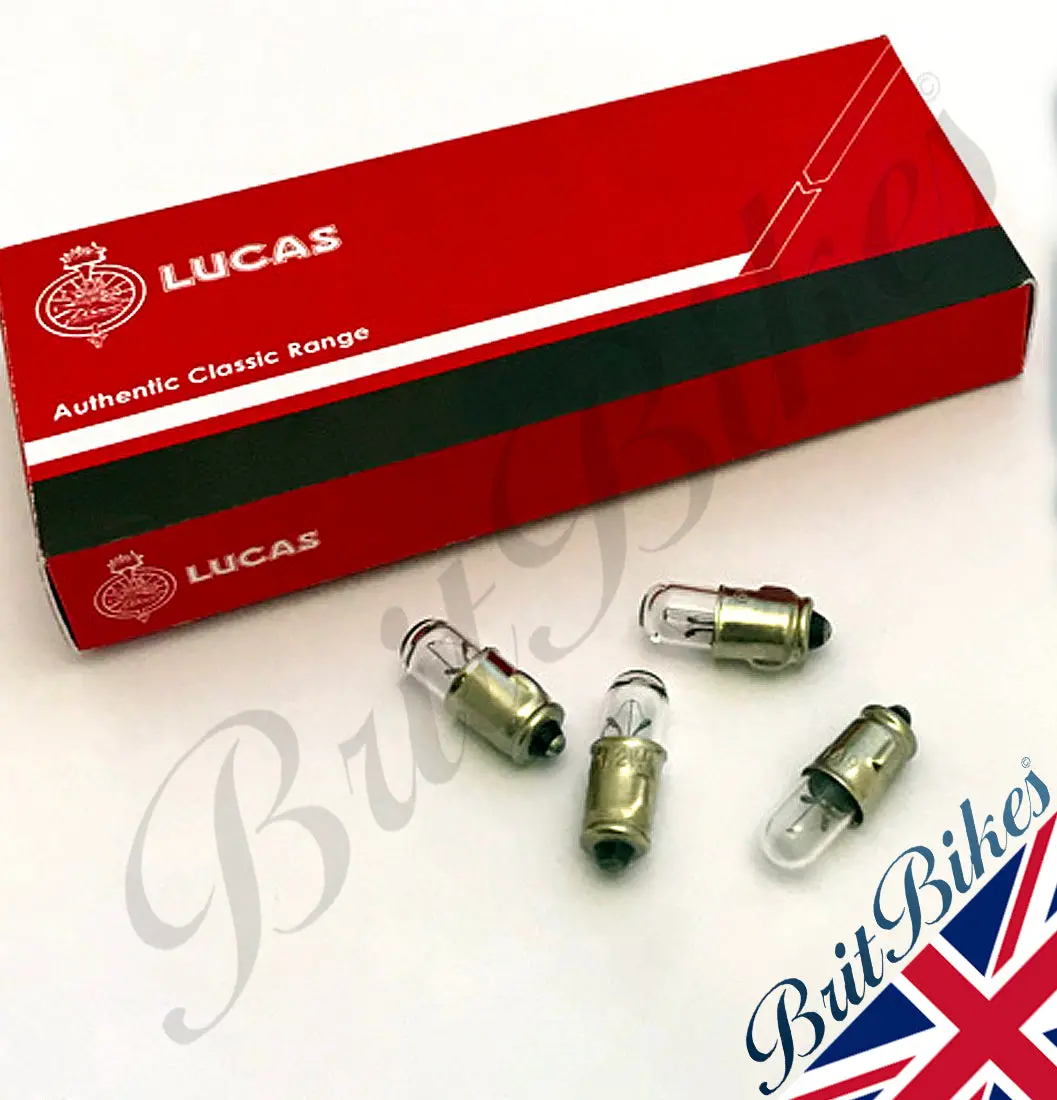 Genuine Lucas Motorcycle Warning Instrument Bulb 6V 1.2W Ba7s Llb282t 1