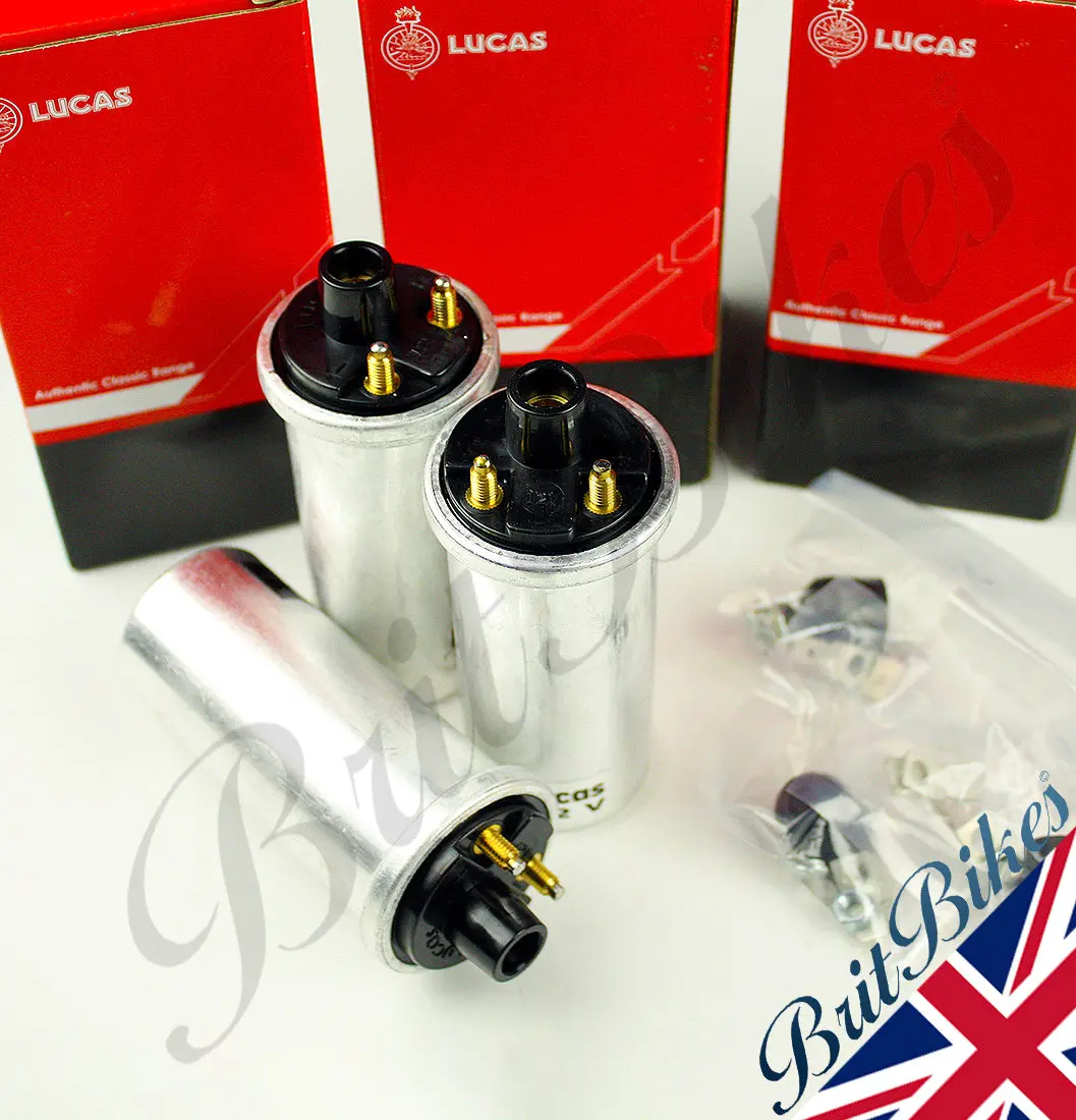 Triumph T160 Trident Set Of 3 Genuine Lucas 6V Ignition Coil 60-4223 47275 17M6 1