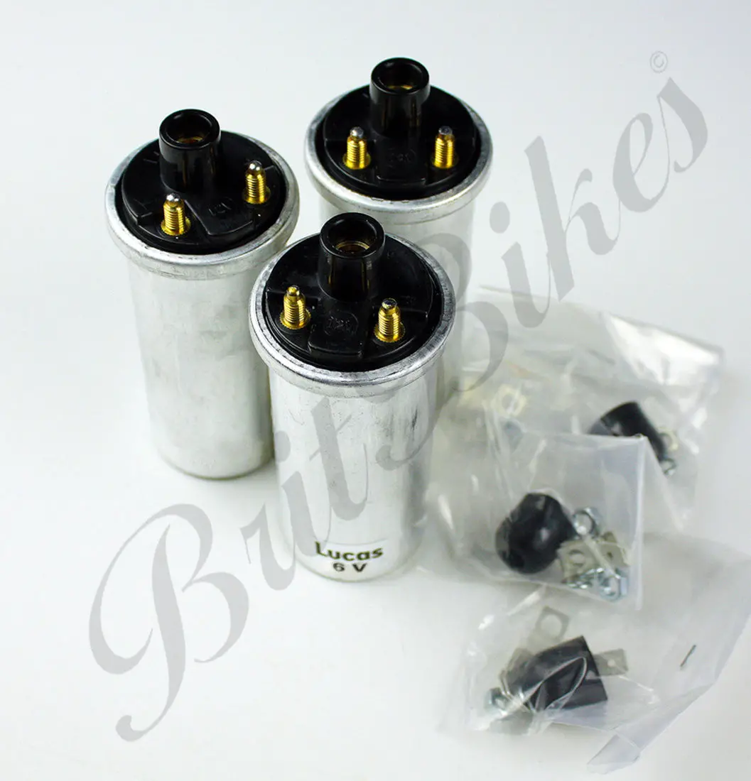 Triumph T160 Trident Set Of 3 Genuine Lucas 6V Ignition Coil 60-4223 47275 17M6 2