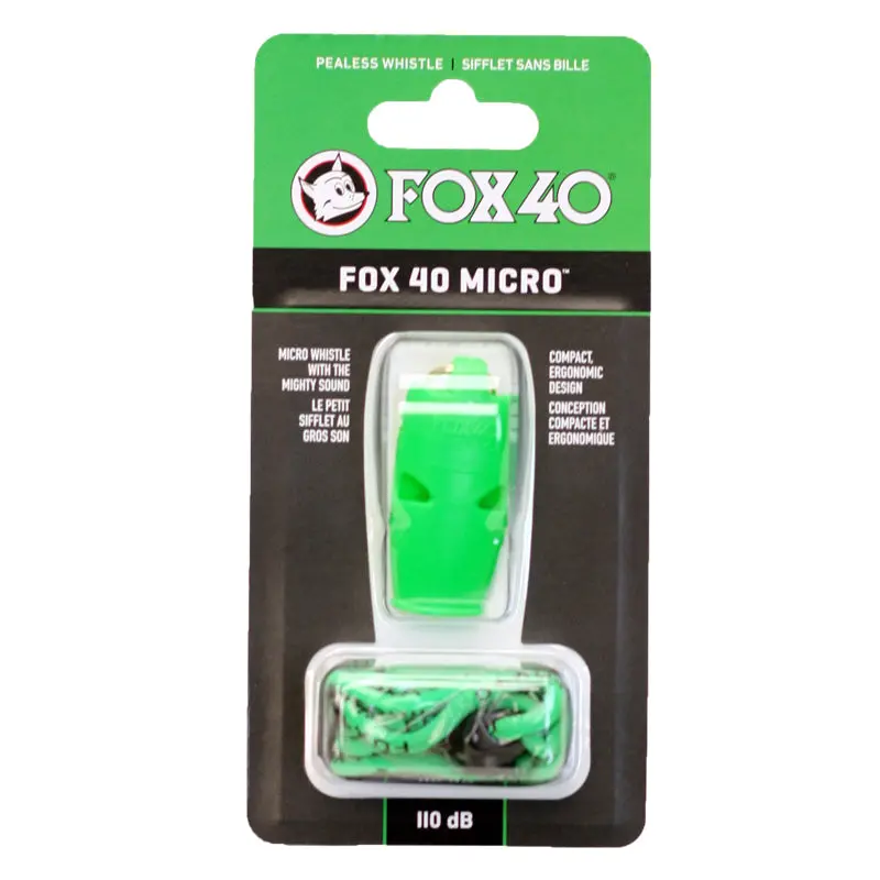 Fox 40 Micro Pealess Whistle W/ Lanyard 10