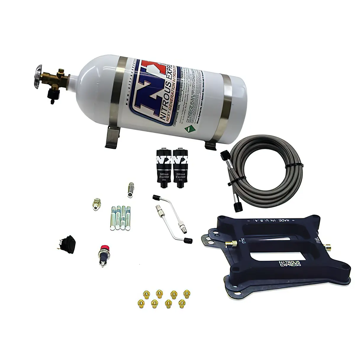 Nx 4150 4-Barrel Plate Wet Kit Hitman (100-150-200Hp) Includes 10Lb Bottle 1