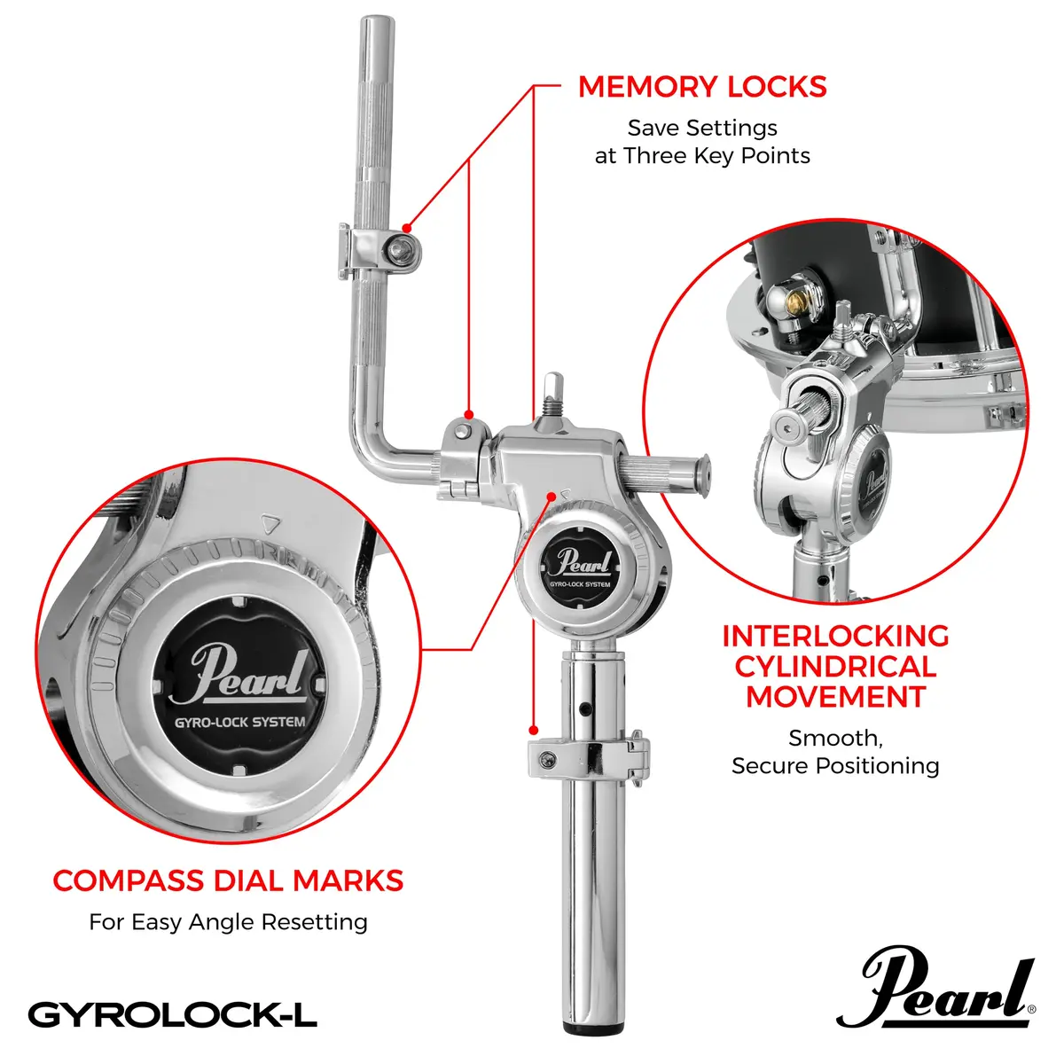 Pearl Tom Holder Gyrolock-L Short Thl-1030S 2