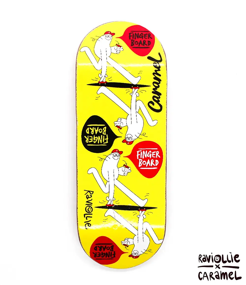 Raviollie X Caramel Yellow Fingerboard Deck 33.5Mm 1