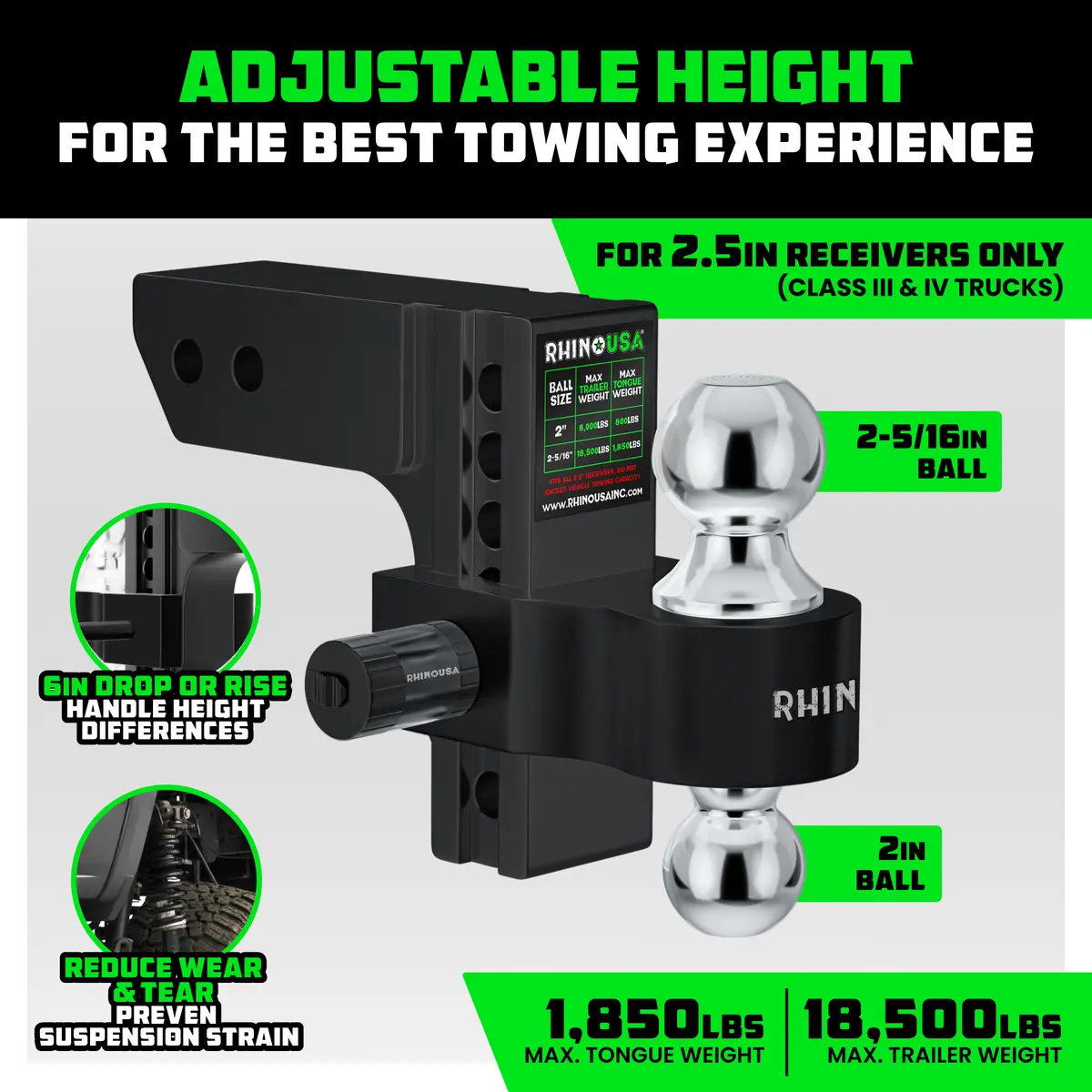 Adjustable Drop Hitch (2.5" Receivers) 3
