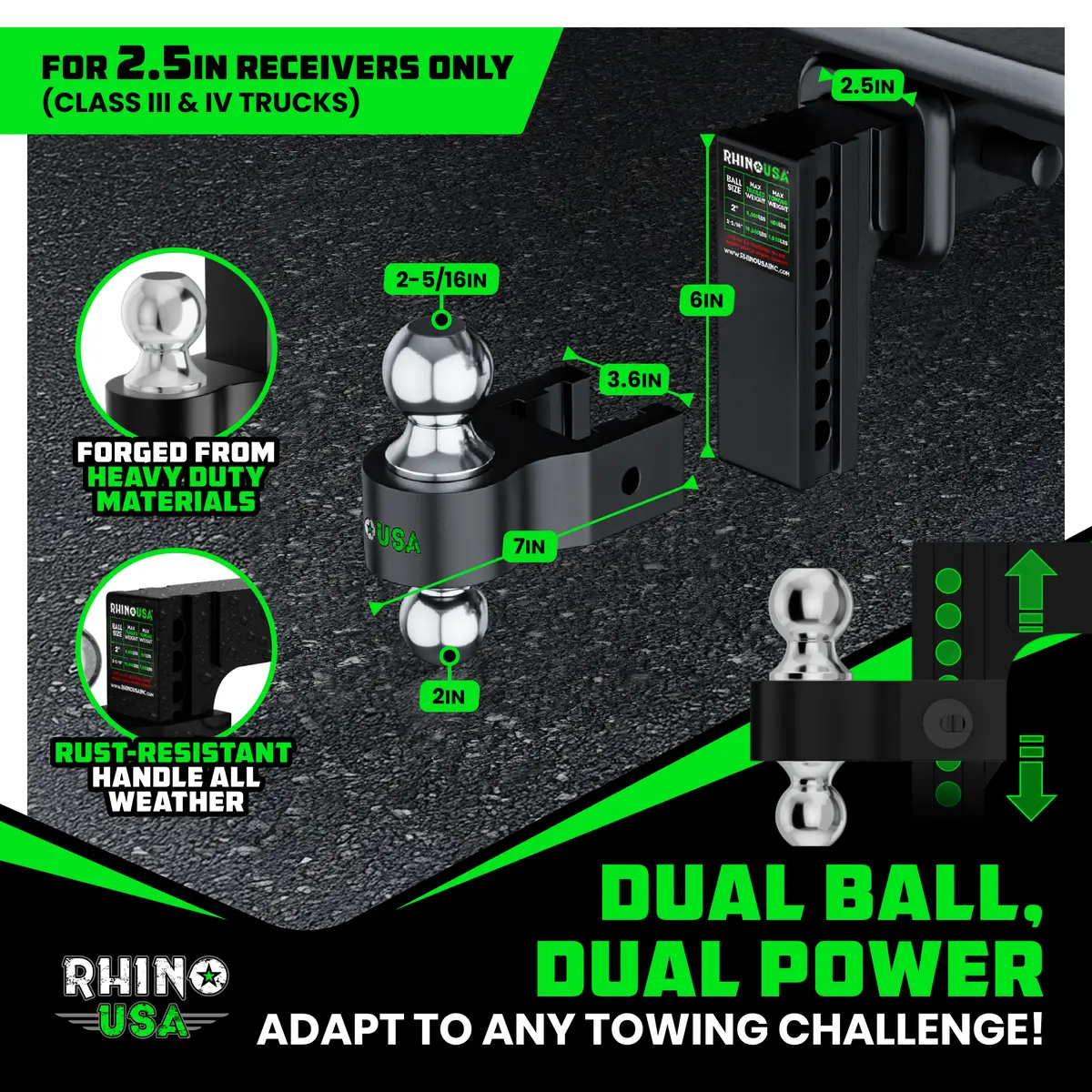 Adjustable Drop Hitch (2.5" Receivers) 5