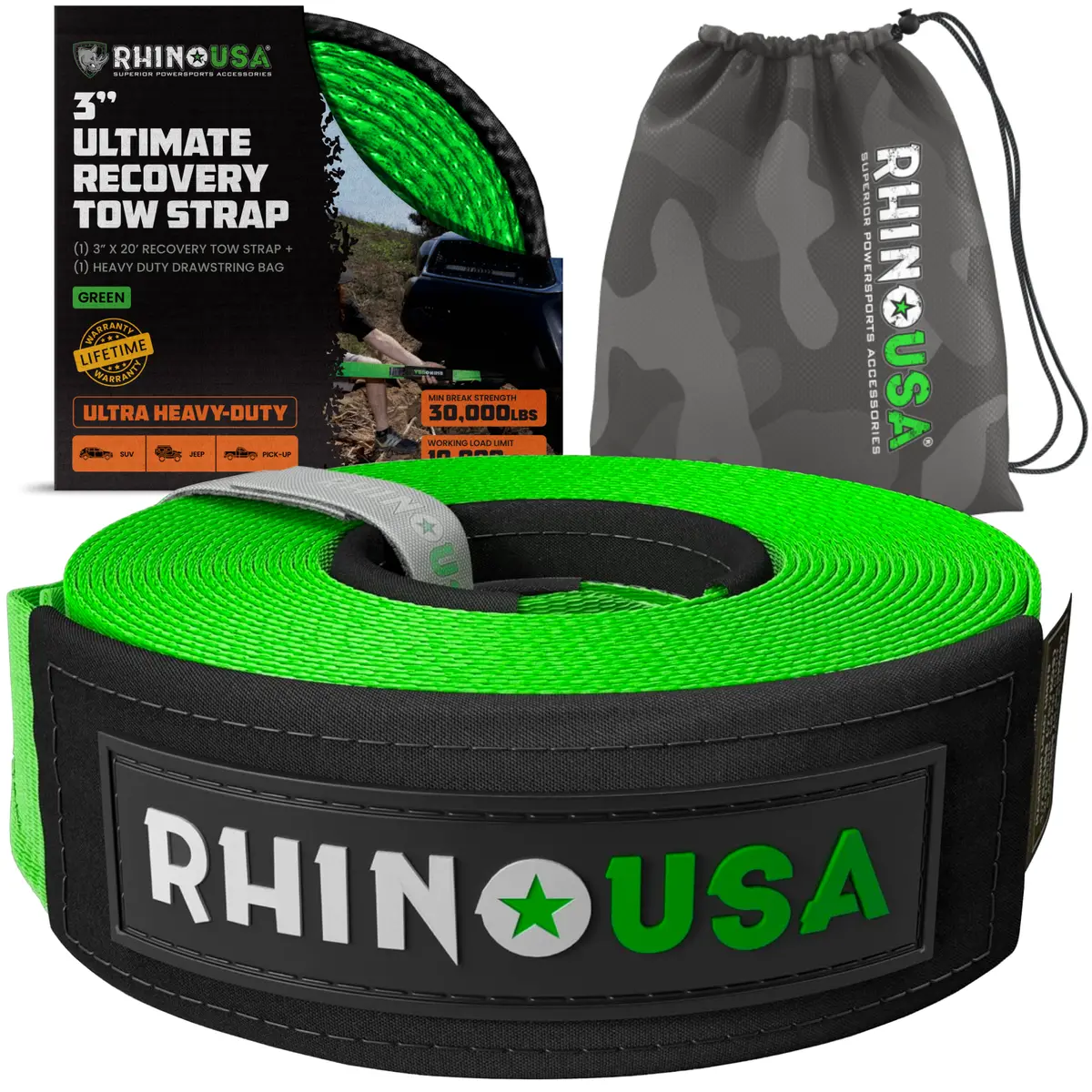 3" Ultimate Recovery Tow Strap 3