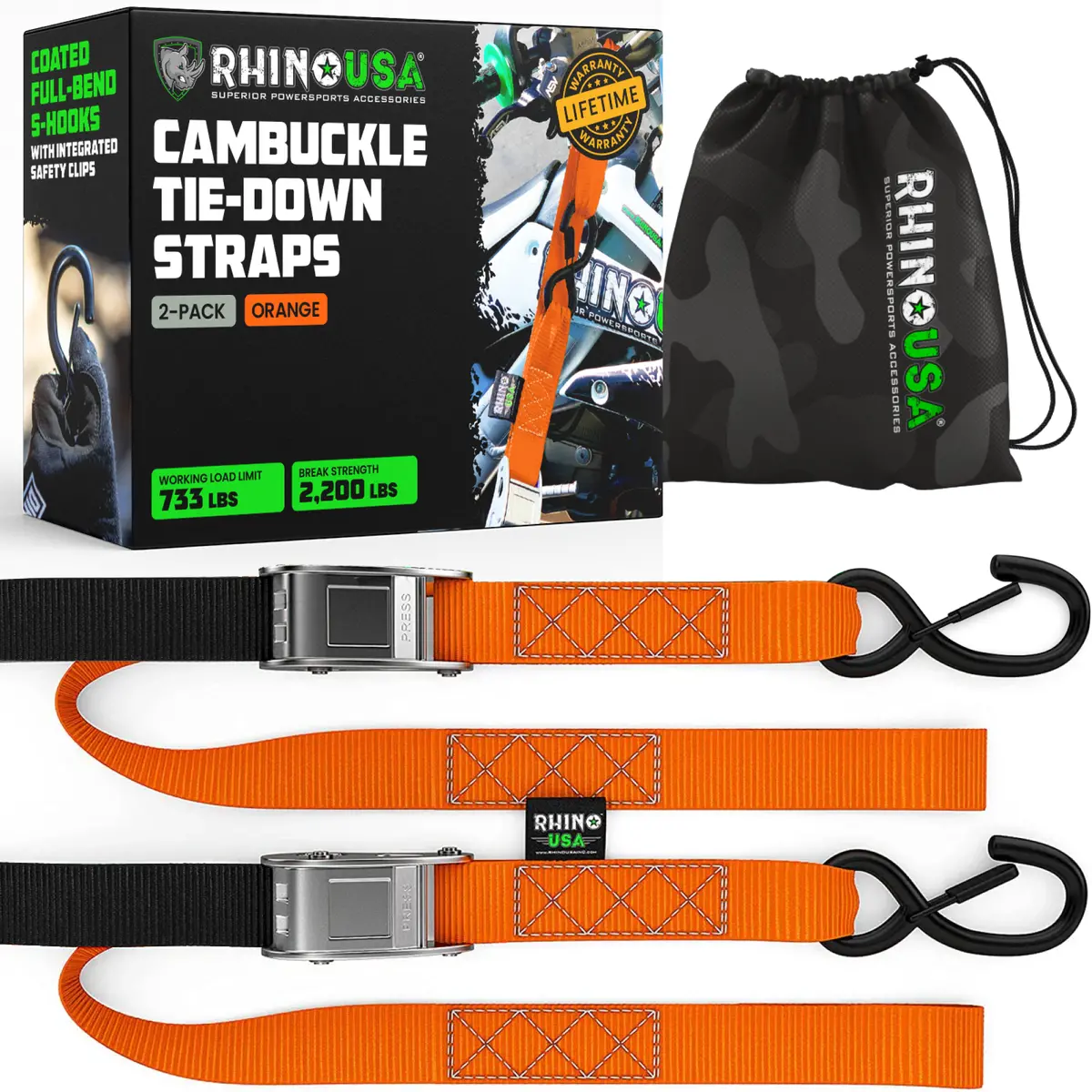 1.5" X 8' Cambuckle Tie-Down Straps (2-Pack) 4