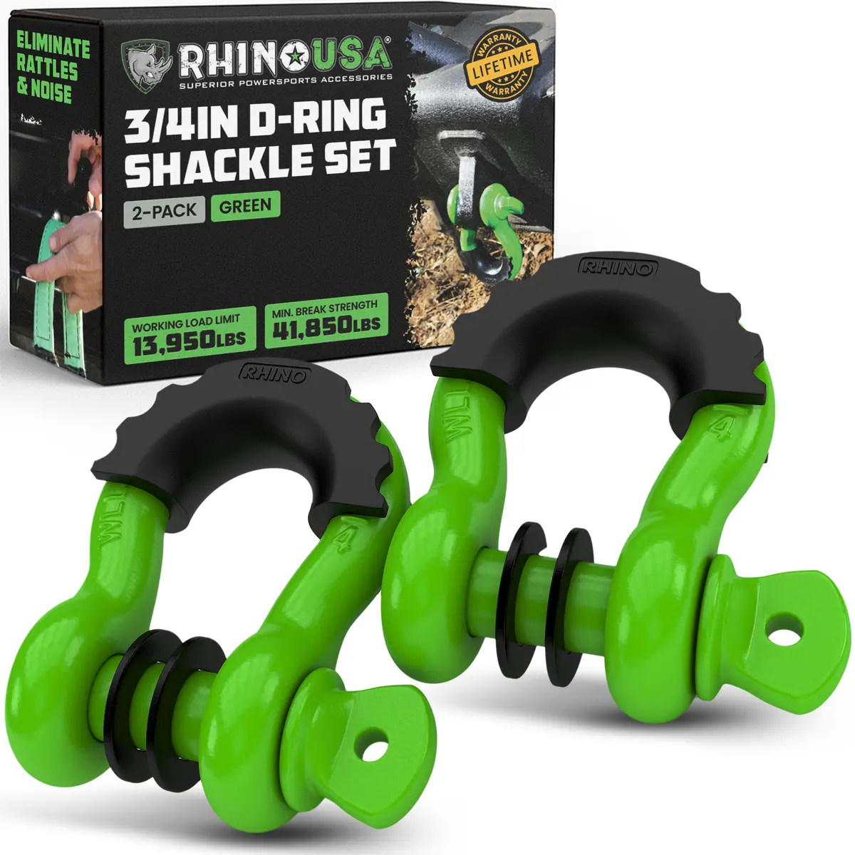 3/4" D-Ring Shackle Set (2-Pack) 1