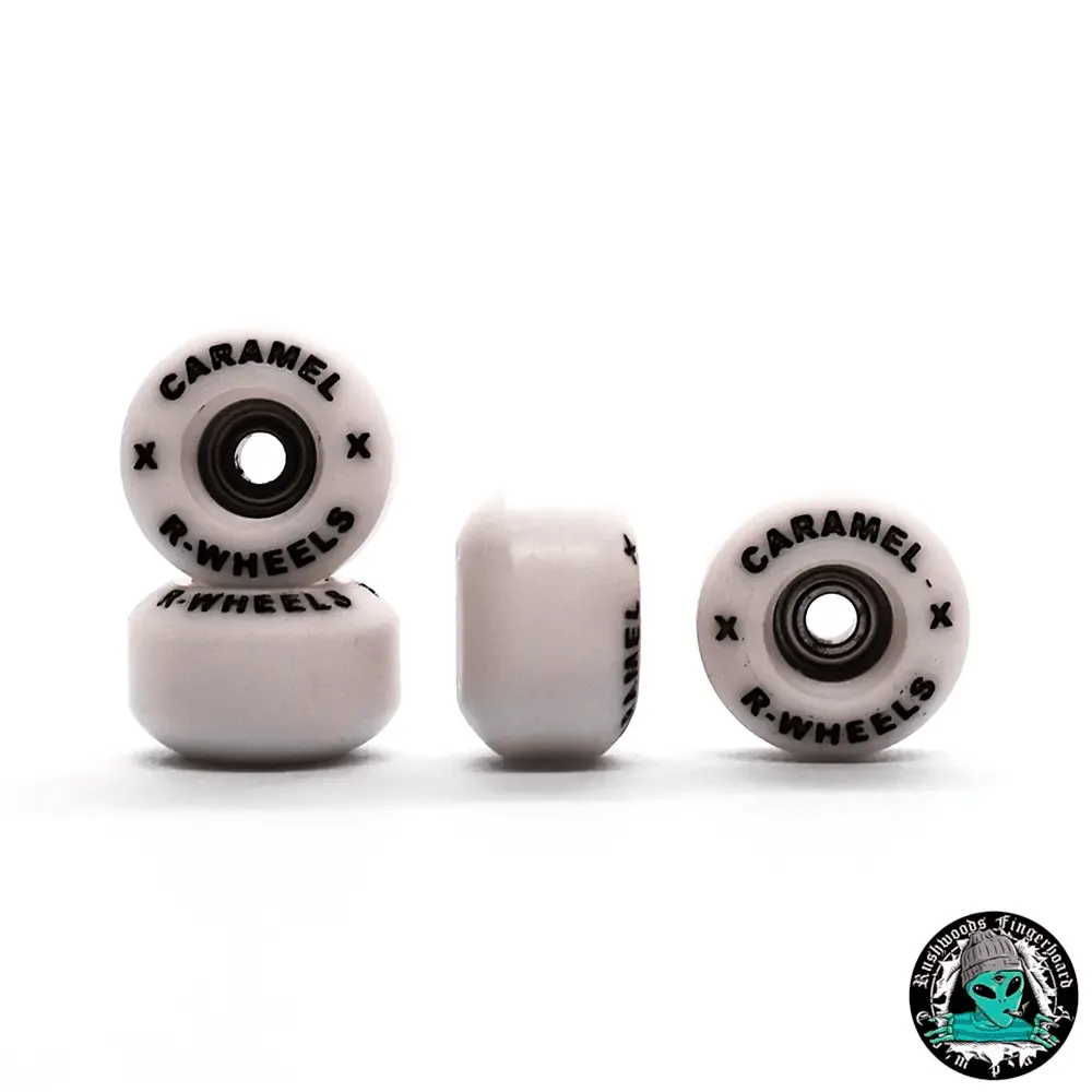 Rushwoods X Caramel Black Letters Fingerboard Wheels 1