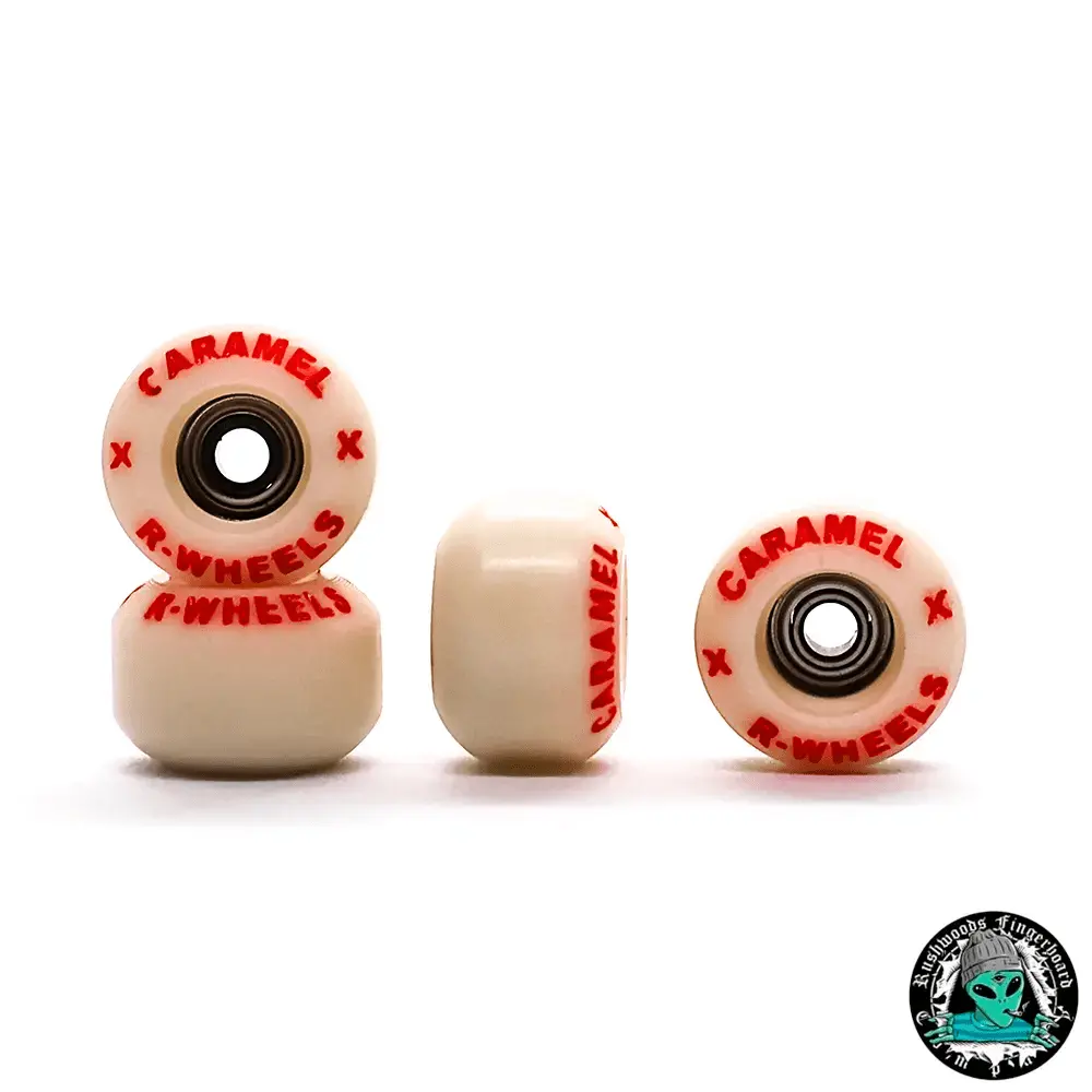 Rushwoods X Caramel Red Letters Fingerboard Wheels 1