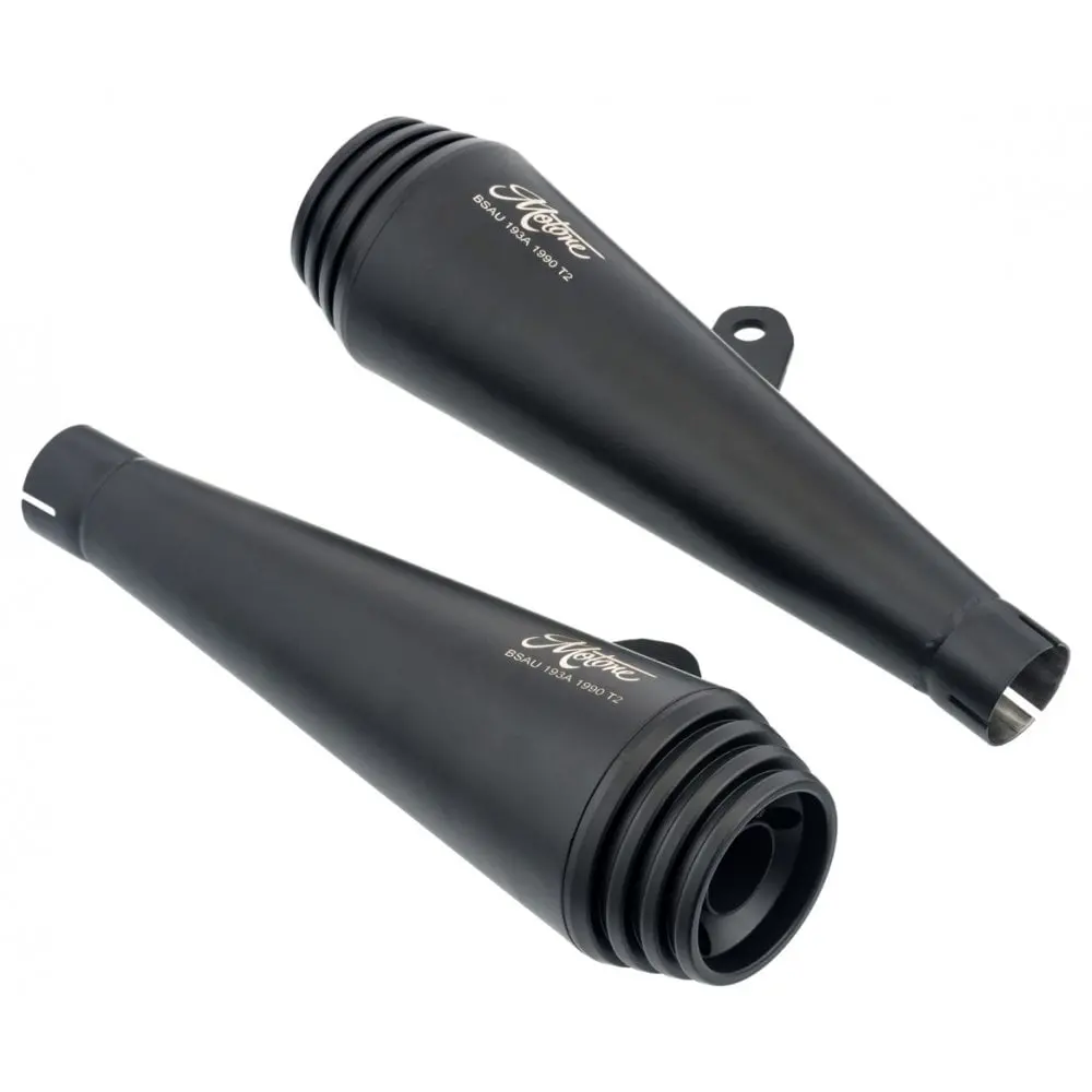 Motone Saturn V Exhaust Silencers - Triumph Street Twin & Street Cup - Black 1