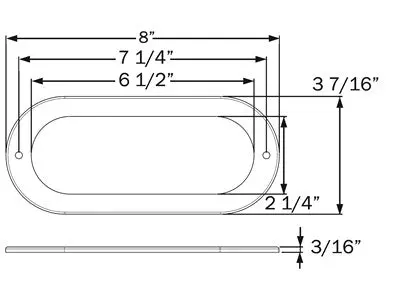 A7trssb Stainless Steel Grommet Cover 6" Oval 2