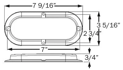 Stl78ab 6” Oval Sealed Led Lights For Surface Mount 2
