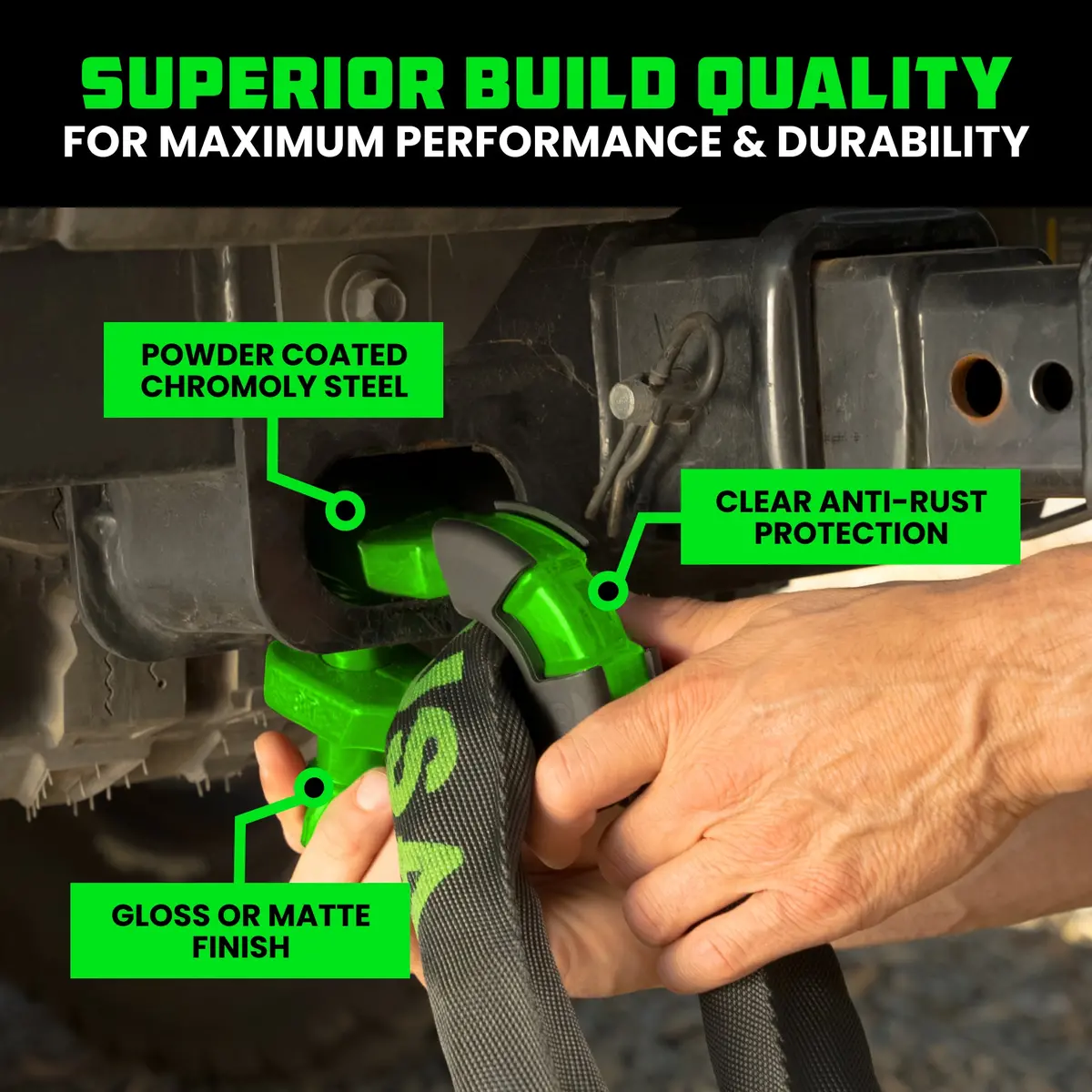 8-Ton Super Shackles W/ Isolators 2
