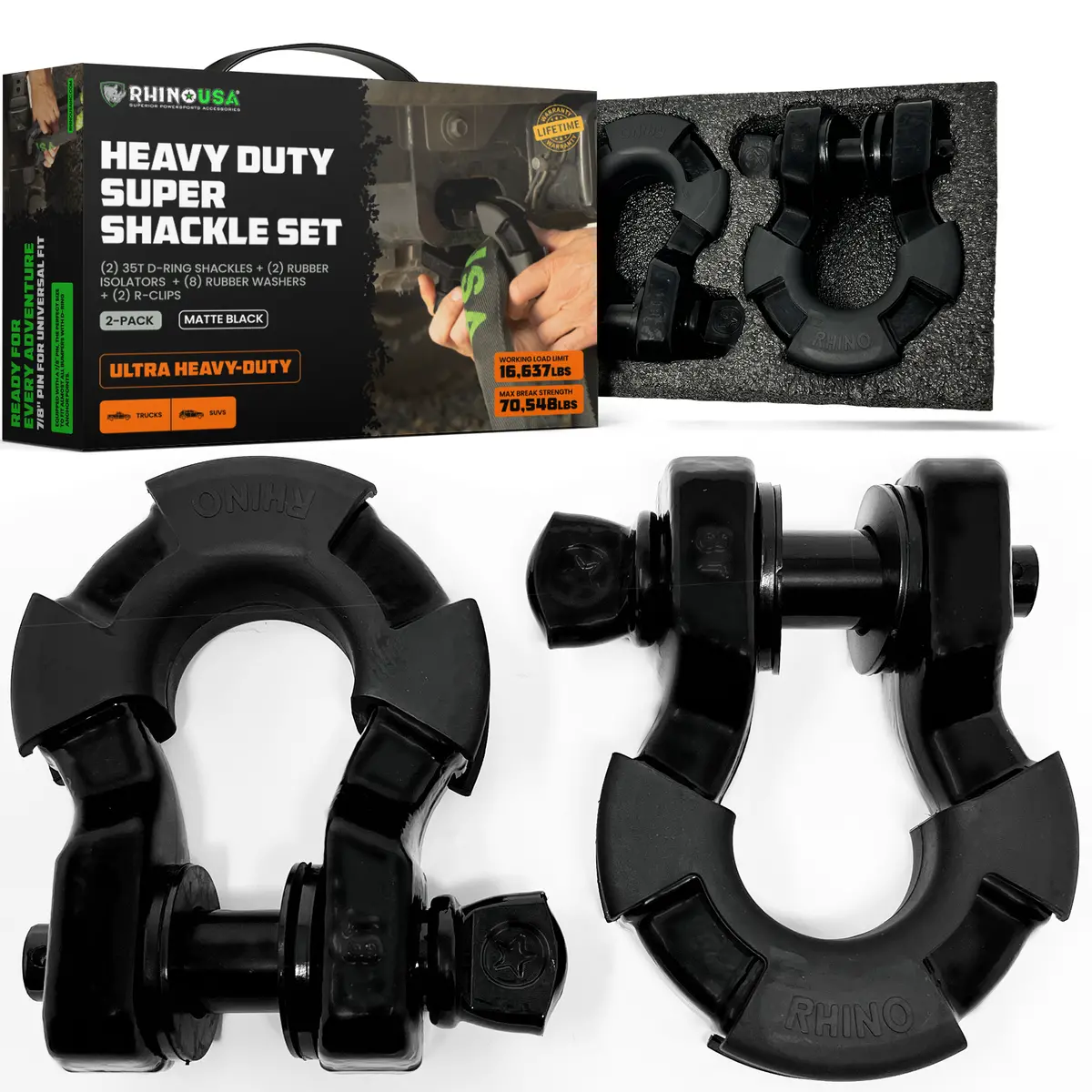 8-Ton Super Shackles W/ Isolators 5