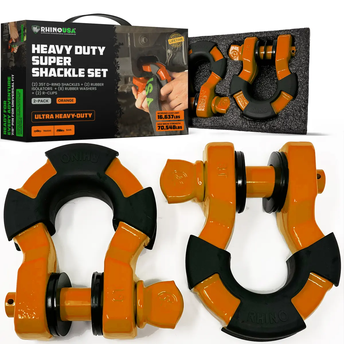 8-Ton Super Shackles W/ Isolators 4