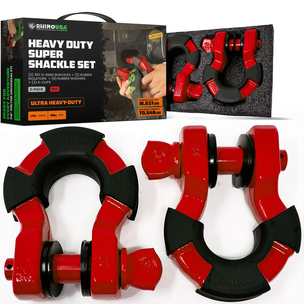 8-Ton Super Shackles W/ Isolators 7