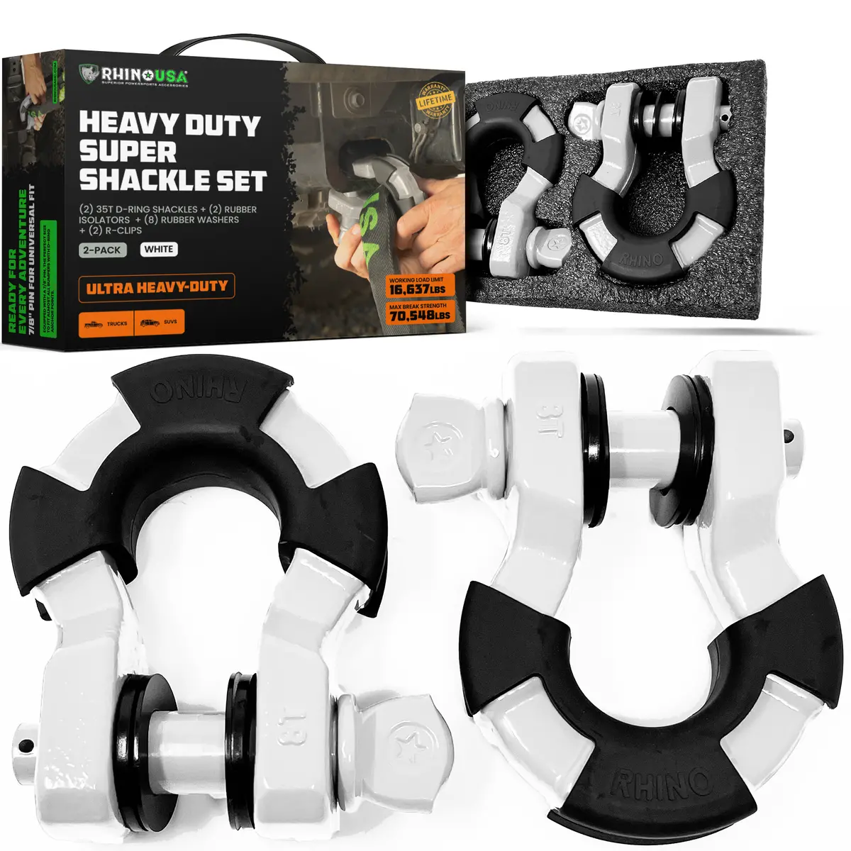 8-Ton Super Shackles W/ Isolators 6