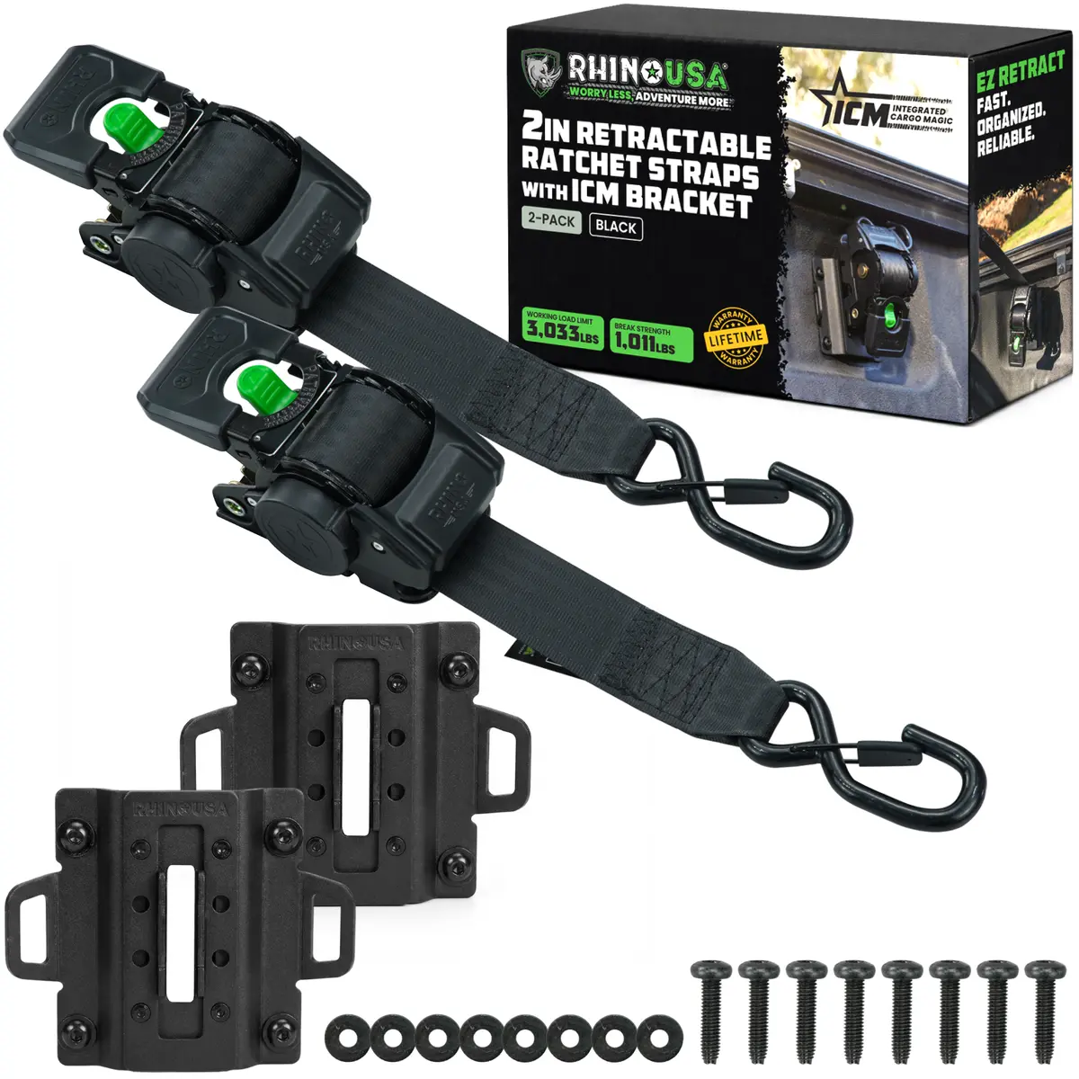 Bed-Mounted Retractable Ratchet Straps (Ford Trucks) 2
