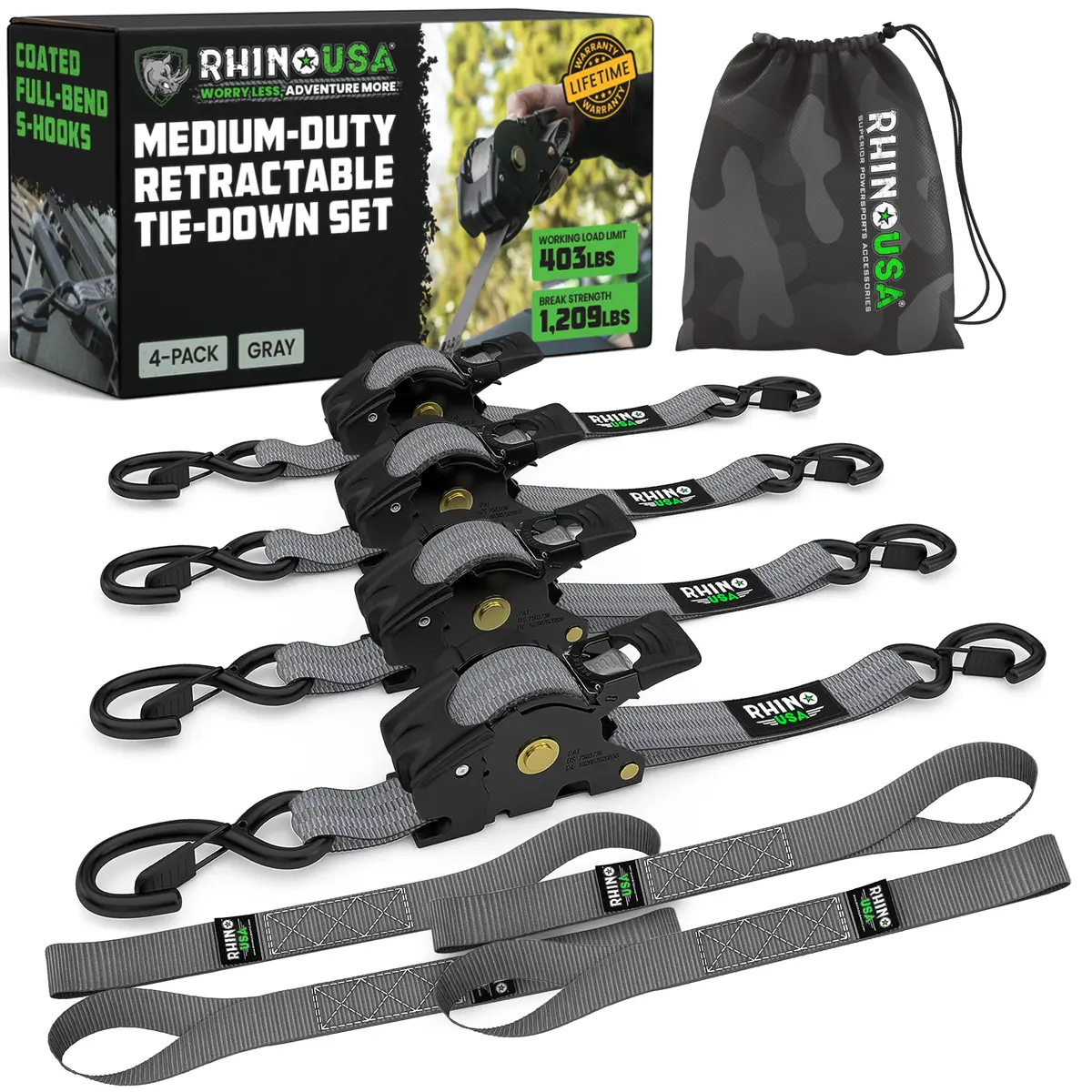 1" X 10' Retractable Ratchet Straps 13