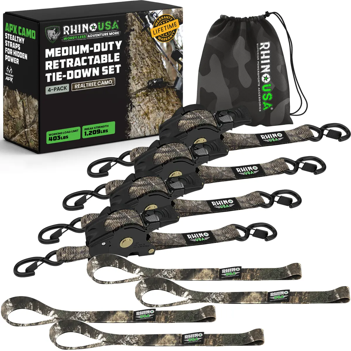 1" X 10' Retractable Ratchet Straps 15