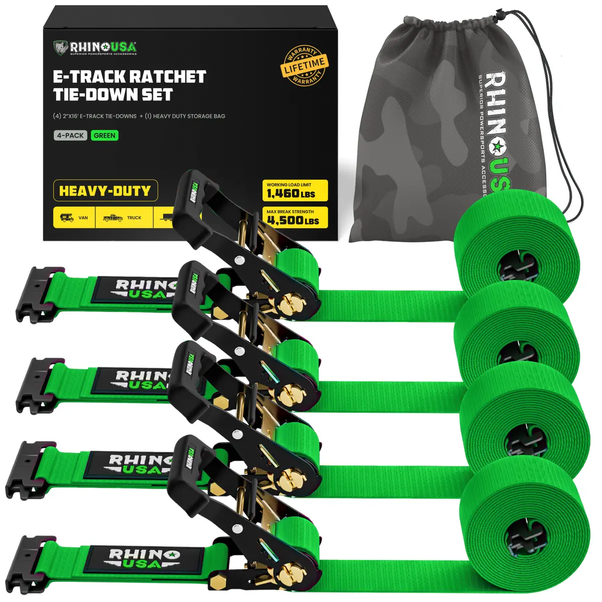 E-Track Ratchet Tie-Down Straps 1