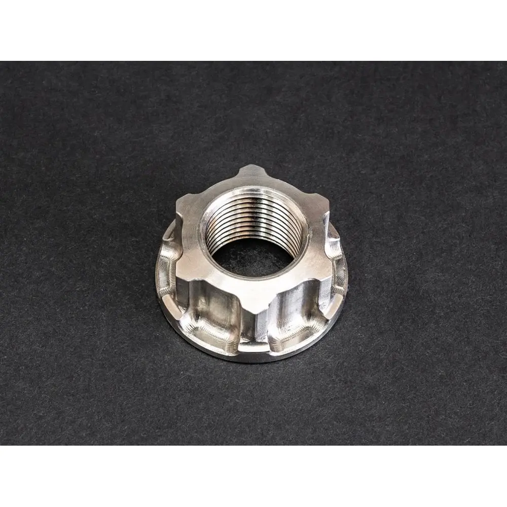 Motone Triumph Twin Bonneville Etc Rear Axle Nut Titanium Spun Finish 1
