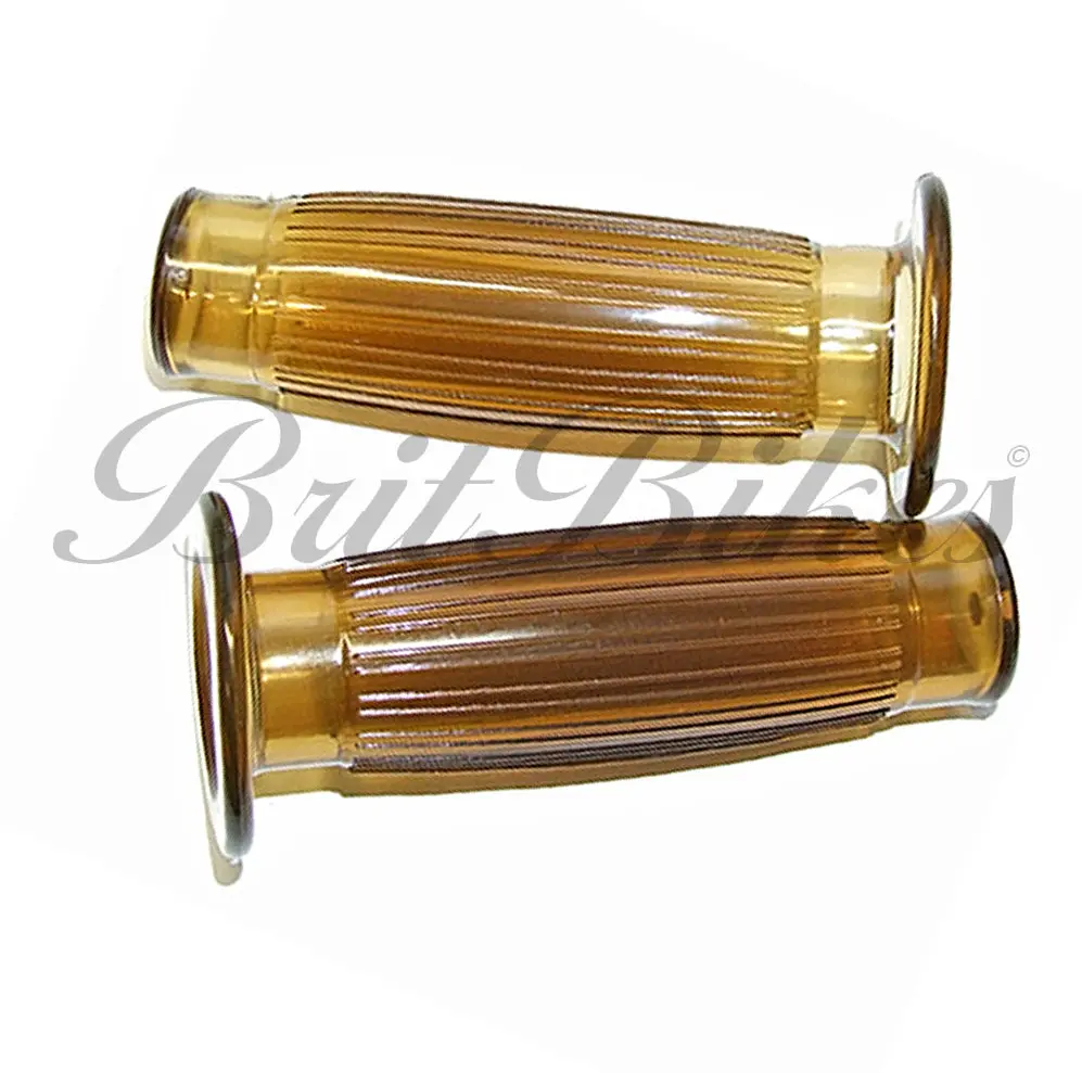 Beston Type Handlebar Grips Gel Brown 1" - Cafe Racer Bobber Custom Motorbike 2