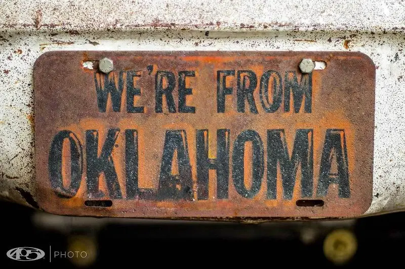 We're From Oklahoma Metal Car Plate 1