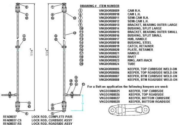 Rfa00037 Lock Rod Kit 1