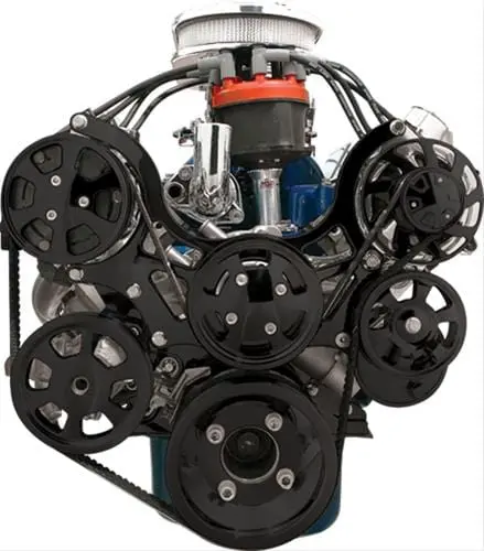 Billet Specialties Blk13600P Tru Trac Serpentine Drive System With A/C Compressor Bracket 1