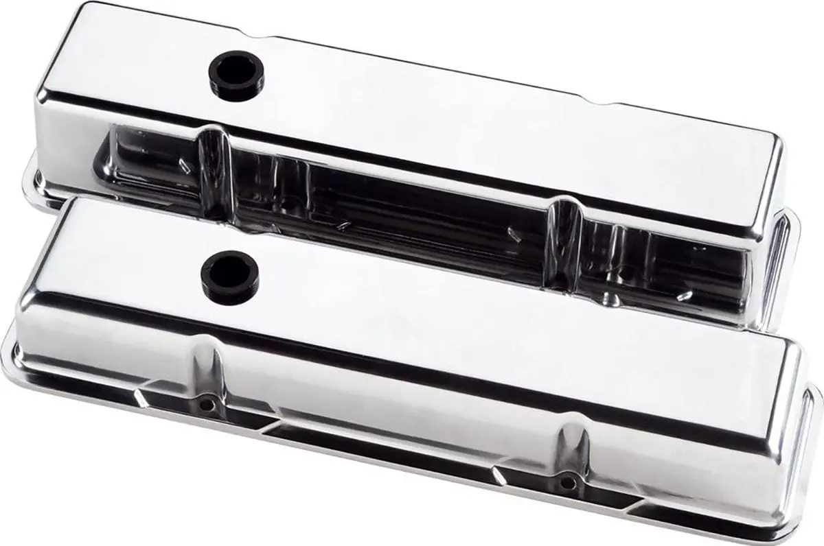 Bs95229 Polished Aluminum Valve Covers – Lightweight, Heat-Resistant Engine Dress-Up 1