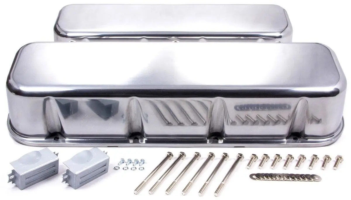 Polished Aluminum Tall Valve Covers – 3-11/16" Height, No Breather Hole 1